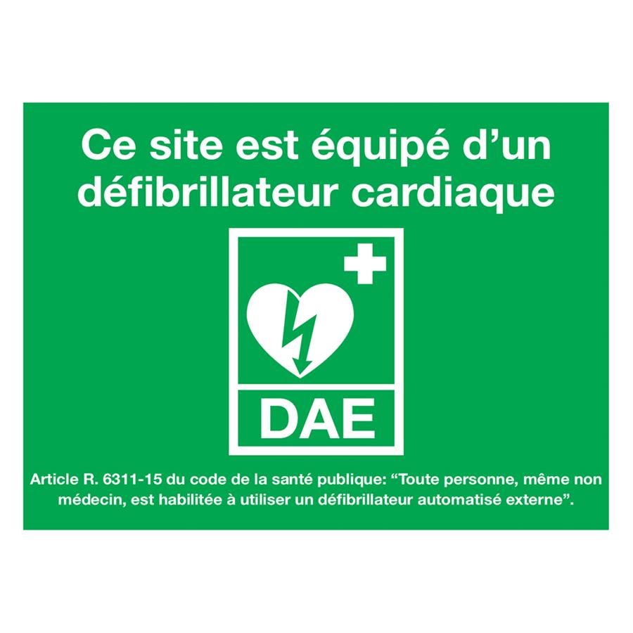 Sticker vinyl 'DAE, Ce site est équipé d'un défibrillateur cardiaque ...