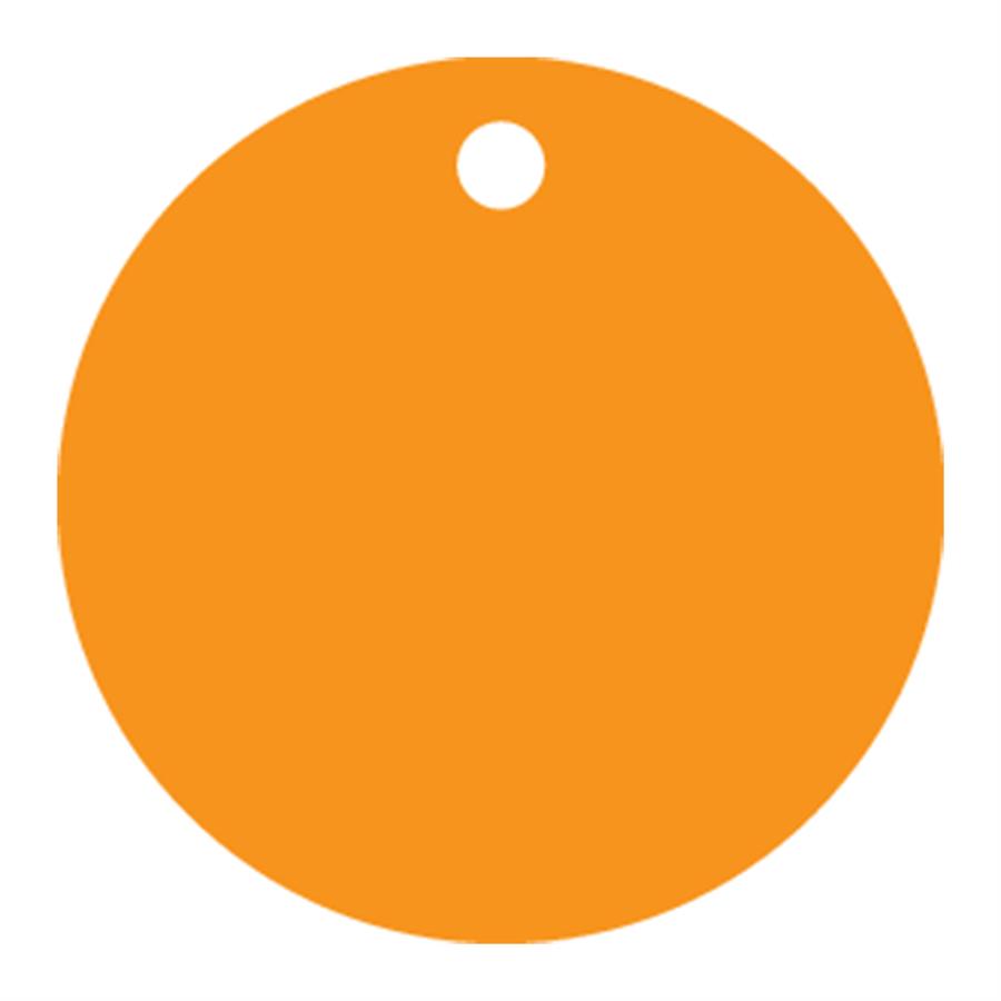 Blanco label PVC Ø50x0,3mm oranje, met 1 perforatie Ø5mm, per 100 stuks ...