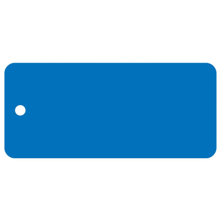 Blanco label PVC Ø45x100x0,3mm blauw, met afgeronde hoeken, 1 ...
